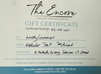Gift Certificate The Encore