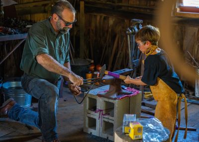blacksmith working